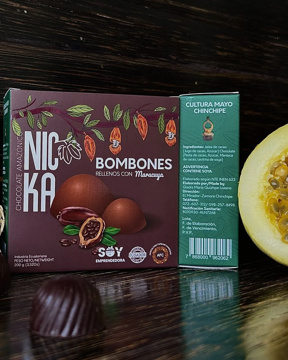 Bombones rellenos de maracuyá